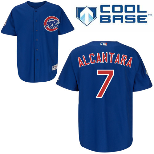 Arismendy Alcantara #7 MLB Jersey-Chicago Cubs Men's Authentic Alternate Blue Cool Base Baseball Jersey